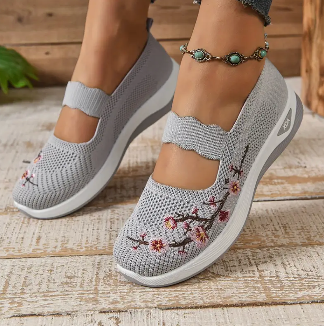 Tênis Ortopédico Comfort Floral + Palmilha Grátis