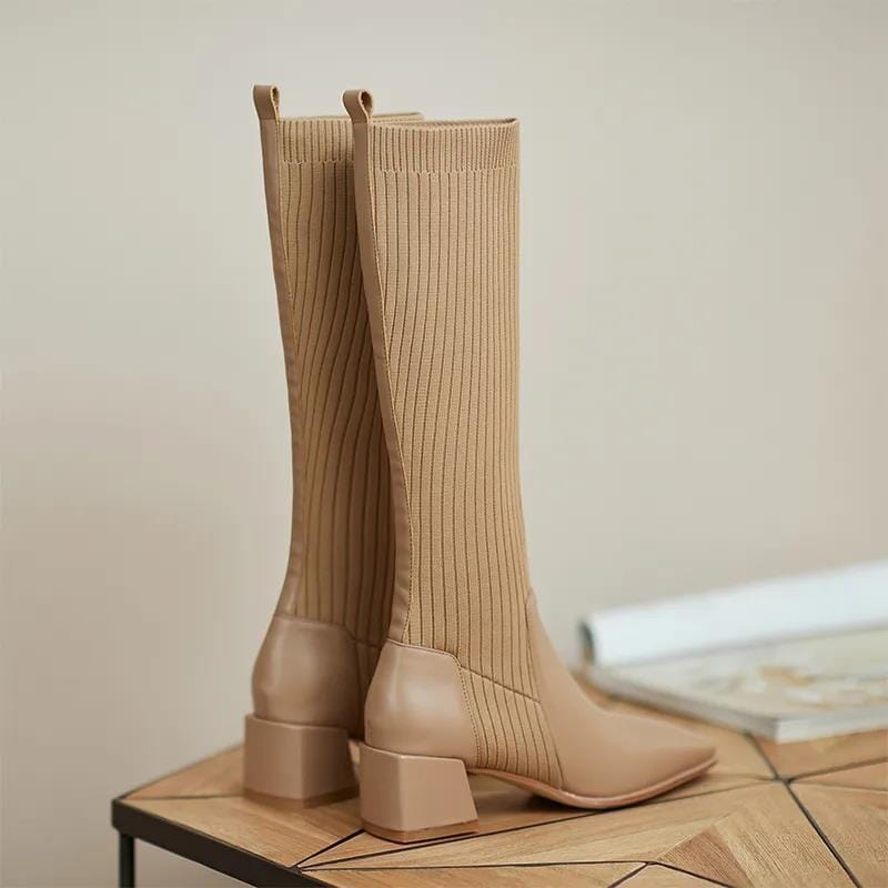 Bota meia feminina cano longo Cecília