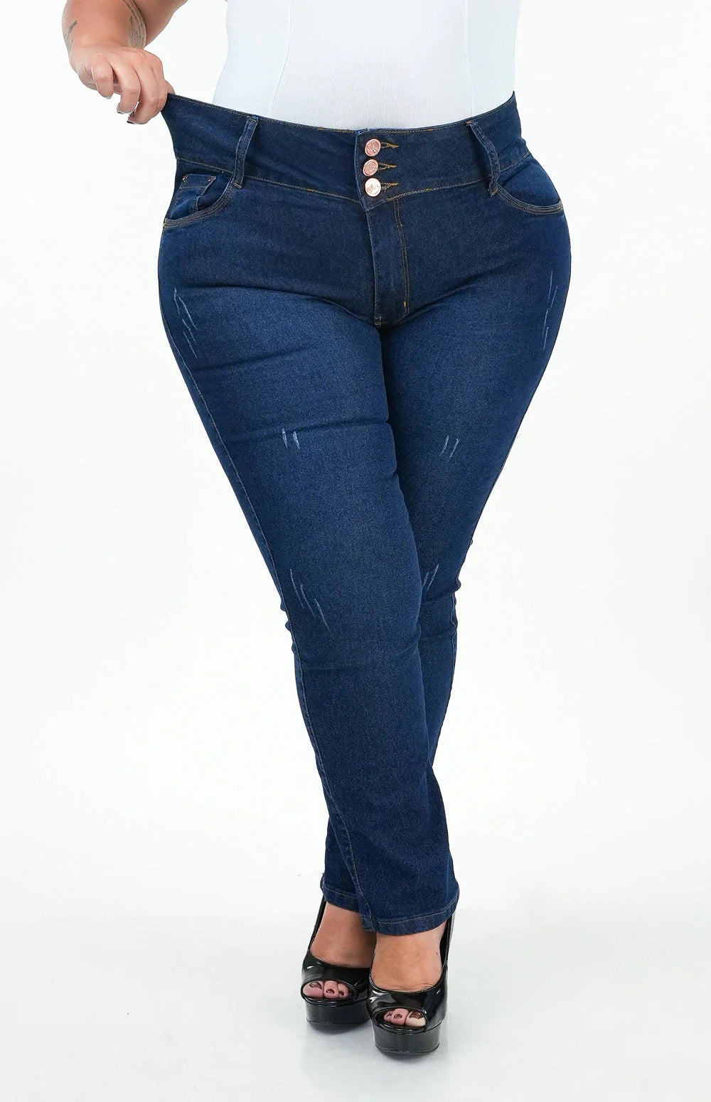 Calça Jeans Feminina - Reta Chapa Barriga