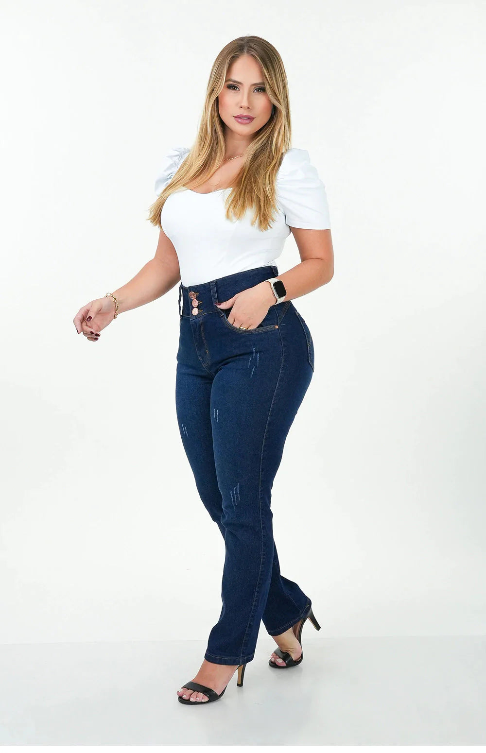 Calça Jeans Feminina - Reta Chapa Barriga