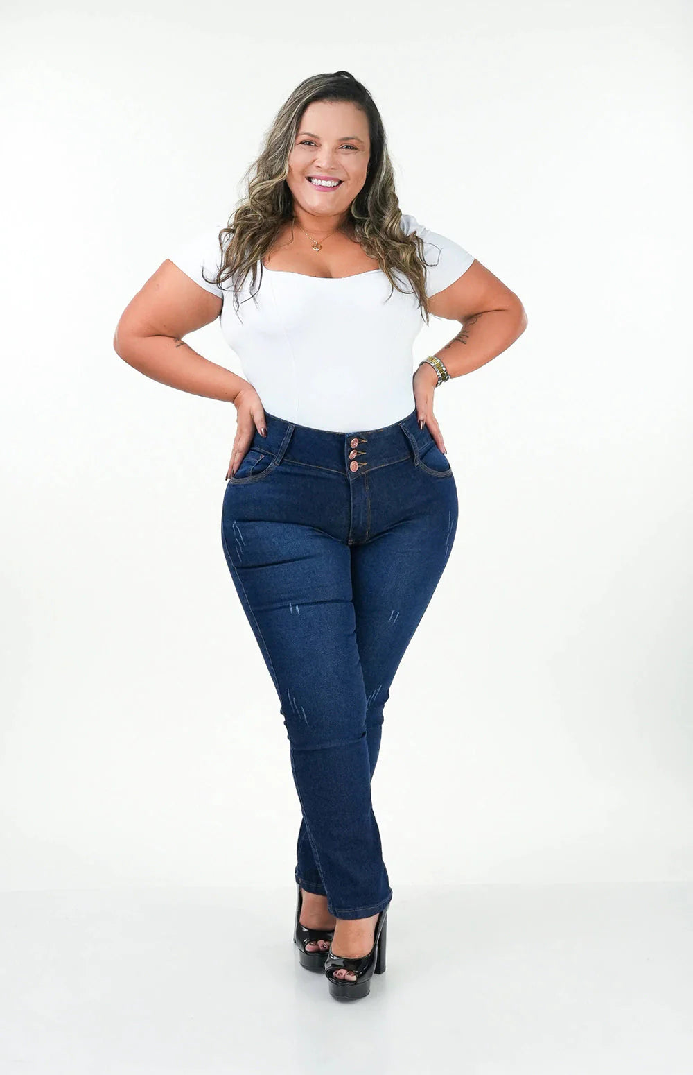 Calça Jeans Feminina - Reta Chapa Barriga