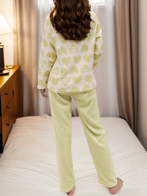 Kit Com 2 Conjuntos de Pijamas Aurora em Lã Super Quentinho + Brinde