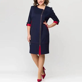 Vestido Midi Premium com Zíper Lateral – Marcela