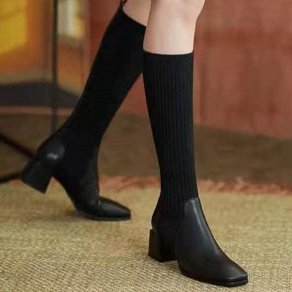 Bota meia feminina cano longo Cecília