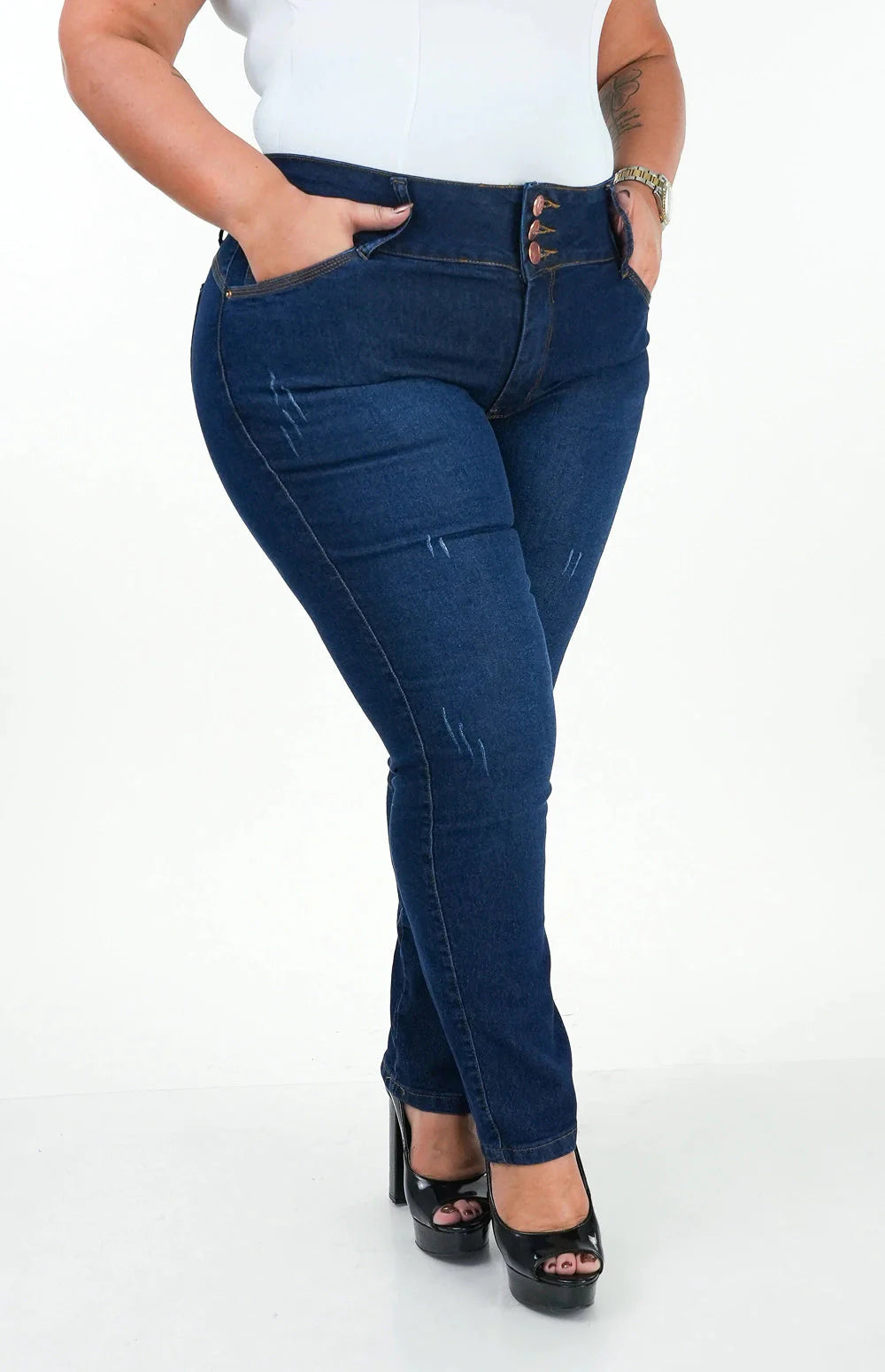 Calça Jeans Feminina - Reta Chapa Barriga
