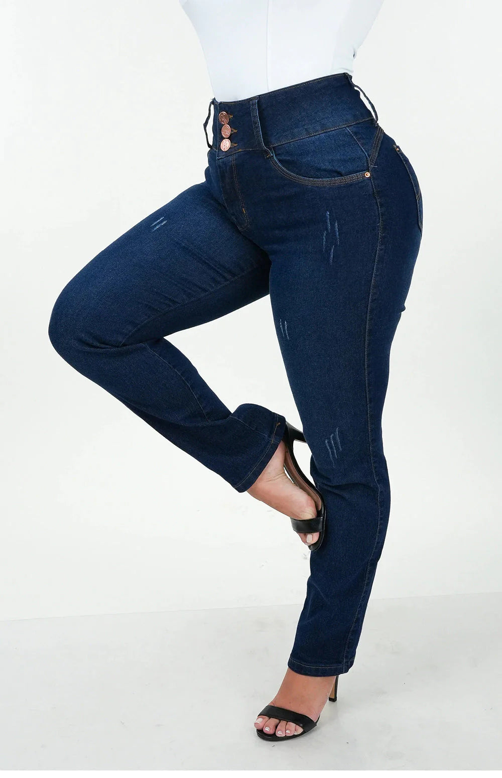 Calça Jeans Feminina - Reta Chapa Barriga