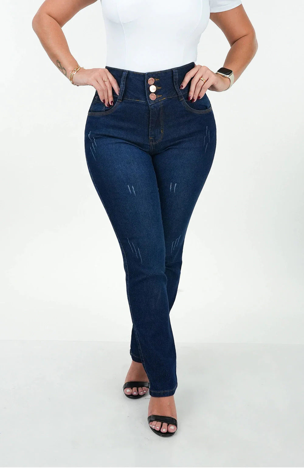 Calça Jeans Feminina - Reta Chapa Barriga