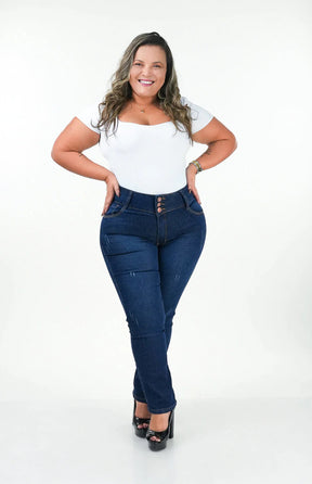 Calça Jeans Feminina - Reta Chapa Barriga