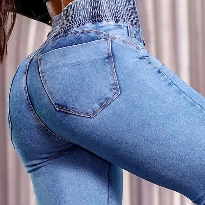 Calça Modeladora Cintura Alta Jeans Flare
